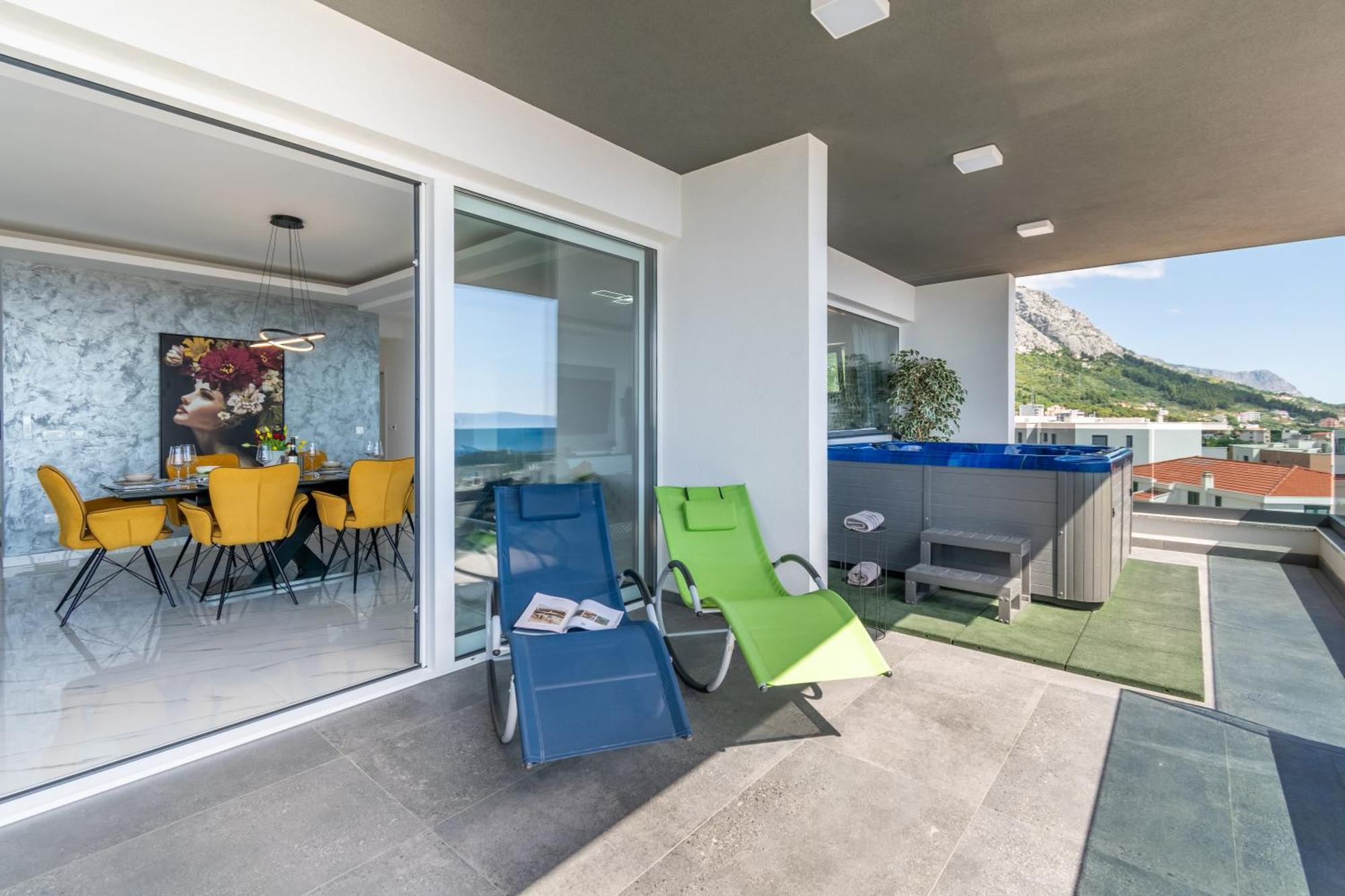 Lux Penthouse Panoramic View With Jacuzzi Apartment Makarska Ngoại thất bức ảnh